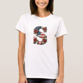 愛国フラワーレターSリースデザイン Tシャツ (正面)