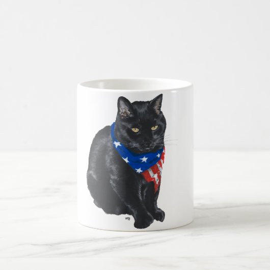 愛国ブラックキャット コーヒーマグカップ (中央)