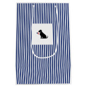 愛国ブラックラボUSAペット名門私立校風のドッグおもしろい ミディアムペーパーバッグ (裏面)