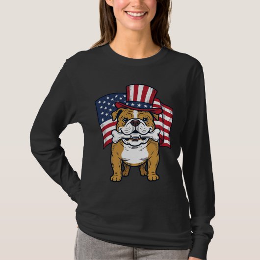 愛国ブルドッグと国旗のベクトルデザイン_1 Tシャツ (正面)