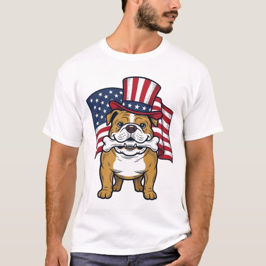 愛国ブルドッグと国旗のベクトルデザイン_1 Tシャツ (正面)