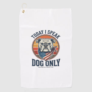 愛国ブルドッグTシャツ ビンテージ風の彫刻 犬好き ゴルフタオル