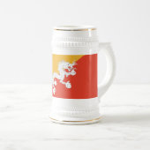 愛国ブータン国旗 ビアジョッキ ビールジョッキ (正面右)