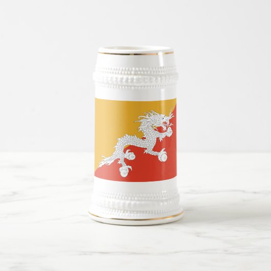愛国ブータン国旗 ビアジョッキ ビールジョッキ (中央)