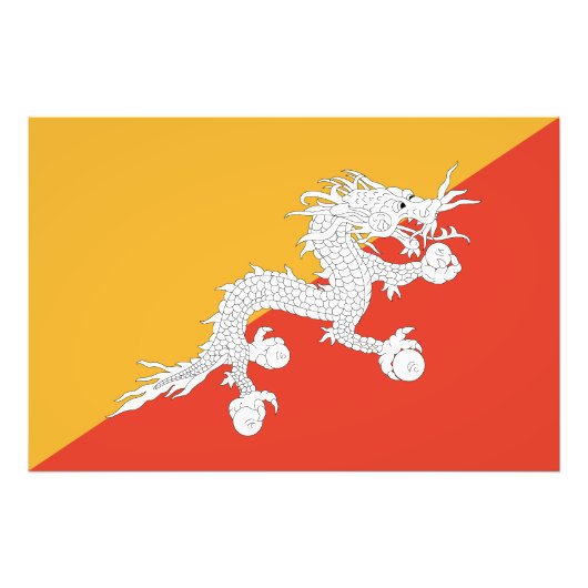 愛国ブータン国旗 フォトプリント            (正面)