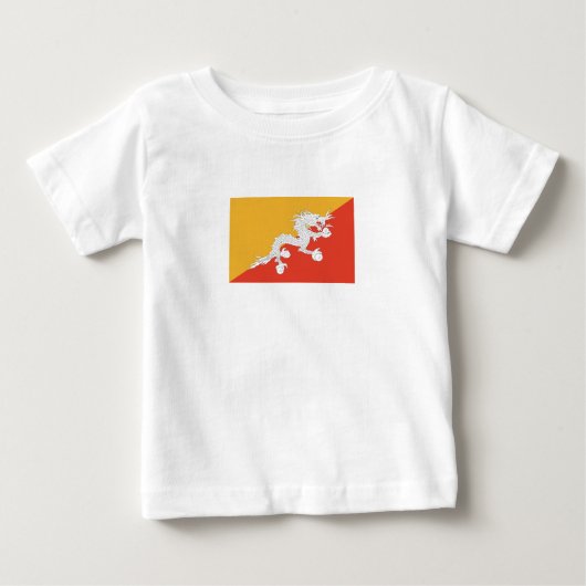 愛国ブータン国旗 ベビーTシャツ (正面)