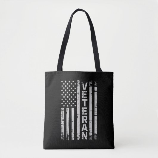 愛国ベテランアメリカ国旗アメリカ トートバッグ (正面)