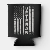 愛国ベテランアメリカ国旗アメリカ 缶クーラー (正面)