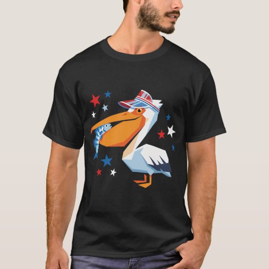 愛国ペリカンの釣り 7月4日 Tシャツ (正面)