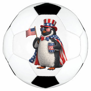 愛国ペンギンアメリカ国旗コスチューム 7月4日 サッカーボール