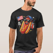 愛国ホットドッグ 7月4日 ジョークグッズ Tシャツ (正面)