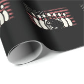 愛国ボウリングをする人、 クリケットの投手USA国旗アメリカボーリング ラッピングペーパー (ロールコーナー)