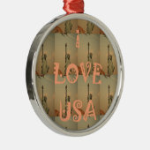 愛国ポップ・アートの美術: 「I Love USA」グラフィックアートデザイン メタルオーナメント (右)