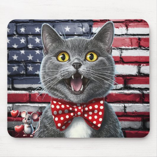 愛国マウスと猫マウスパッド マウスパッド (正面)