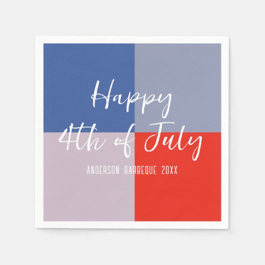 愛国モダン的BBQパーティー スタンダードカクテルナプキン (正面)