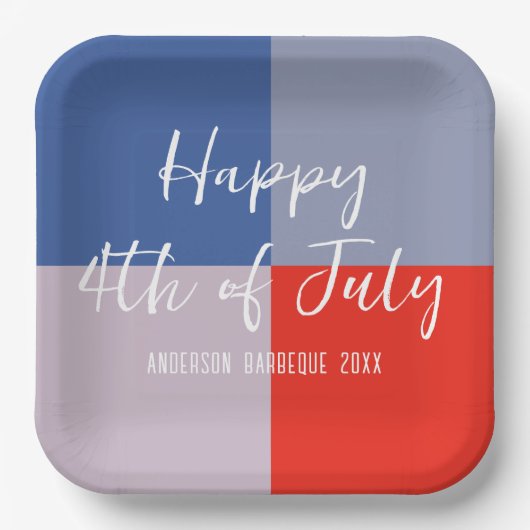 愛国モダン的BBQパーティー ペーパープレート (正面)