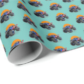 愛国モンスタートラックオフロードアドベンチャーギフト ラッピングペーパー (ロールコーナー)