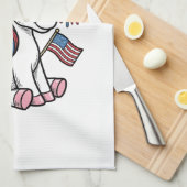 愛国ユニコーン花火Tシャツデザイン1 キッチンタオル (四つ折り)