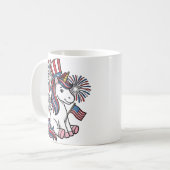 愛国ユニコーン花火Tシャツデザイン1 コーヒーマグカップ (正面左)