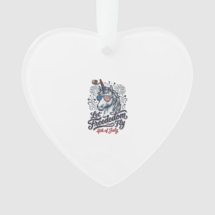 愛国ユニコーン7月4日フリーダムフライTシャツ_1 オーナメント