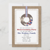 愛国リースバーラッ刺激を受けたプ引っ越し祝いパーティー 招待状 (正面)