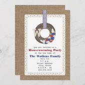 愛国リースバーラッ刺激を受けたプ引っ越し祝いパーティー 招待状 (正面/裏面)