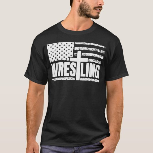 愛国レスリングイエス・キリスト Tシャツ (正面)