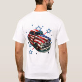 愛国レトロ自動車アート Tシャツ (裏面)