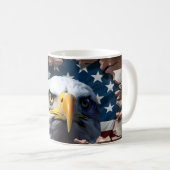 愛国ワシと国旗の陶磁器コーヒーマグ コーヒーマグカップ (正面右)