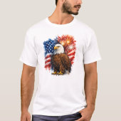 愛国ワシの花火  Tシャツ (正面)