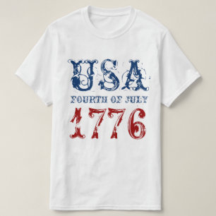 愛国ヴィンテージ 1776年7月4日 Tシャツ