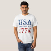 愛国ヴィンテージ 1776年7月4日 Tシャツ (正面フル)