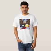 愛国主義のプールプレイヤー 8ボール 9ボール Tシャツ (正面フル)
