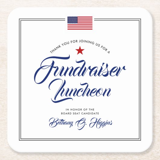 愛国主義をテーマにしたイベント |アメリカ国旗 スクエアペーパーコースター (正面)