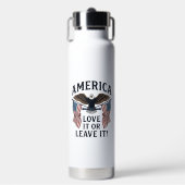 愛国主義イーグルTシャツ アメリカを愛そう ウォーターボトル (正面)