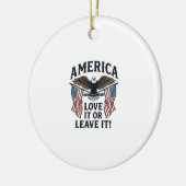 愛国主義イーグルTシャツ アメリカを愛そう セラミックオーナメント (左)