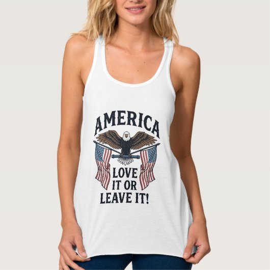 愛国主義者イーグルTシャツ アメリカを愛そう_ タンクトップ (正面)