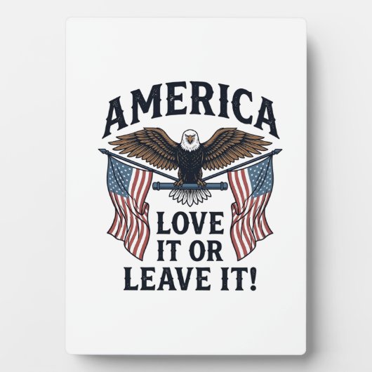 愛国主義者イーグルTシャツ アメリカを愛そう_ フォトプラーク (正面)