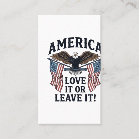 愛国主義者イーグルTシャツ アメリカを愛そう_ 名刺 (正面)