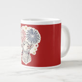 愛国仔牛の花火と星 ジャンボコーヒーマグカップ (正面右)