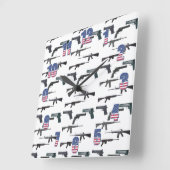 愛国兵器 スクエア壁時計 (傾斜)