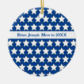 愛国写真ベビー初めてのクリスマスオーナメント セラミックオーナメント (正面)