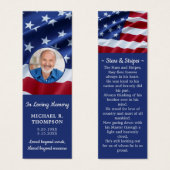 愛国写真USAフラグ葬儀祈りの言葉ブックマーク (正面&裏面)