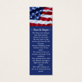 愛国写真USAフラグ葬儀祈りの言葉ブックマーク (裏面)
