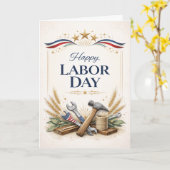 愛国労働者の工具 労働者の日 カード (黄色い花)