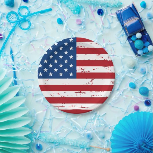 愛国動揺して的アメリカ国旗 ペーパープレート (パーティー)