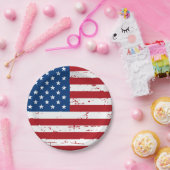 愛国動揺して的アメリカ国旗 ペーパープレート (パーティー)