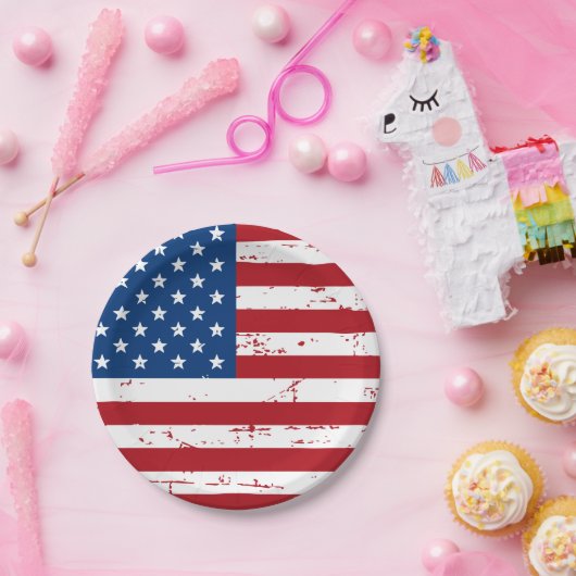 愛国動揺して的アメリカ国旗 ペーパープレート (パーティー)