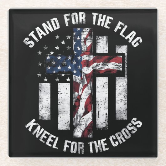 愛国十字架 ガラスコースター (正面)