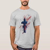 「愛国十字架 – 信仰と自由の象徴」 Tシャツ (正面)